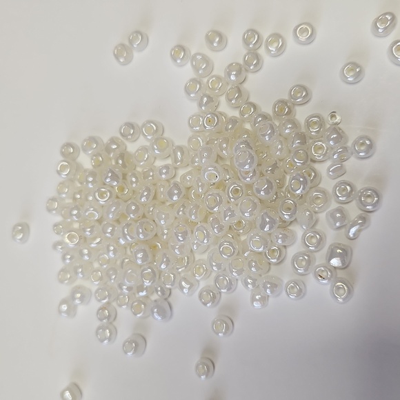 White Pearl Glass Beads 18 Tubes - Picture 1 of 2